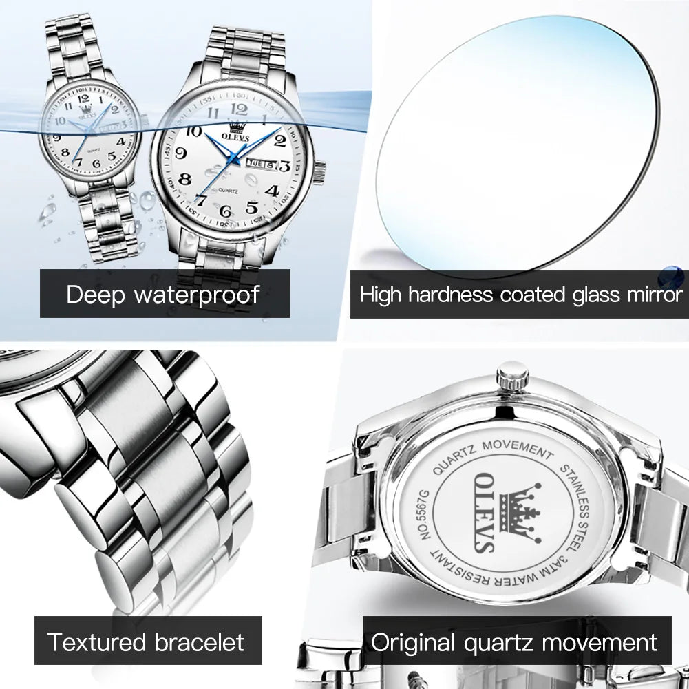 OLEVS 5567 Couple Watches