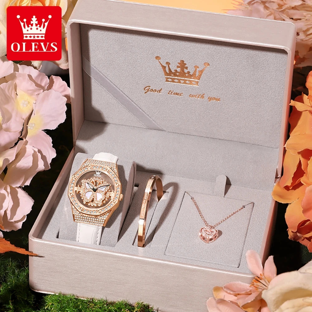 OLEVS 9996 Butterfly Luxury Quartz Watch For Women