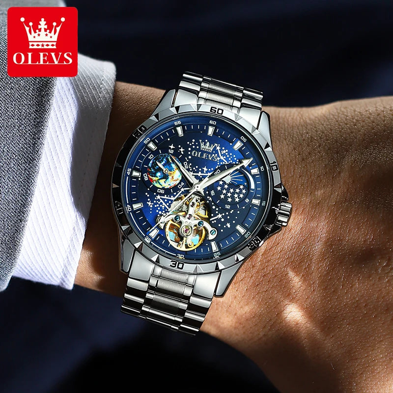 OLEVS 6689 Fully Automatic Watch Moon Phase Starry Disk