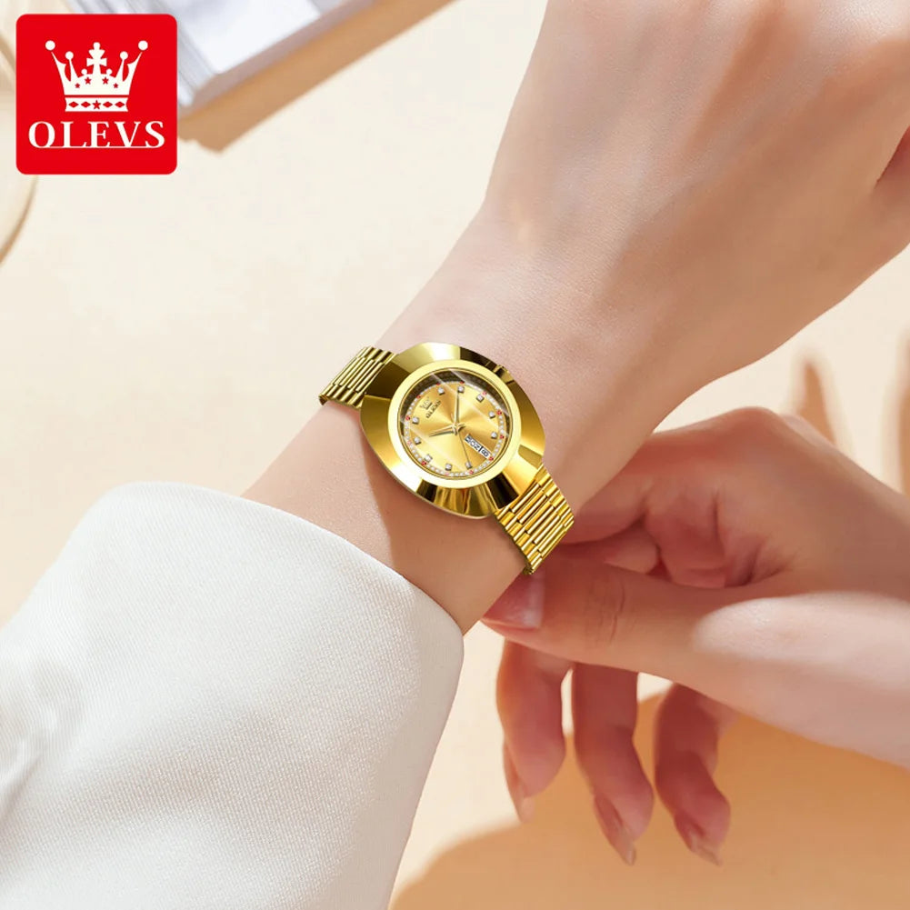 OLEVS 7017 Women's Luxury Diamond Accents Quartz Watch