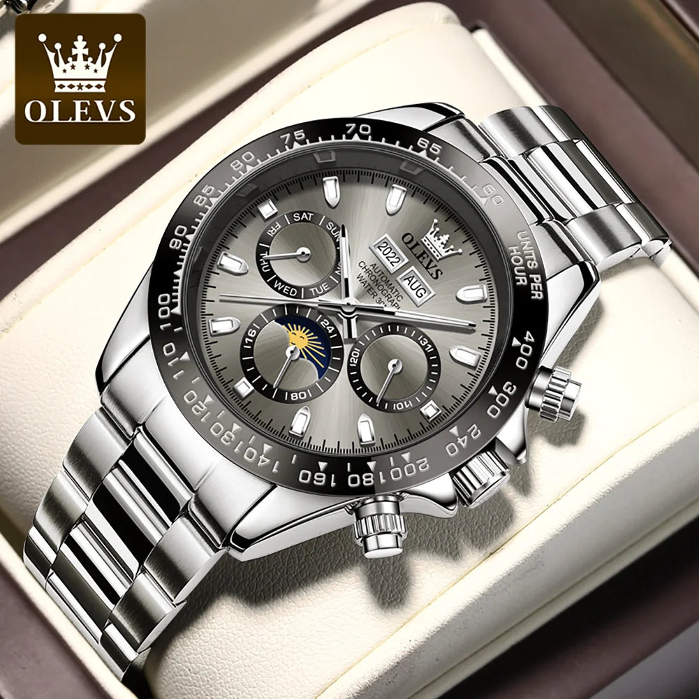 OLEVS 6654 Luxury Moon Phase Mechanical Watch