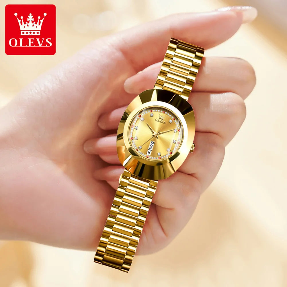 OLEVS 7017 Women's Luxury Diamond Accents Quartz Watch