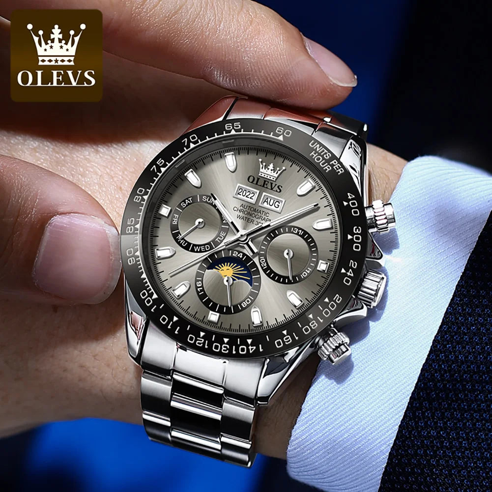 OLEVS 6654 Luxury Moon Phase Mechanical Watch