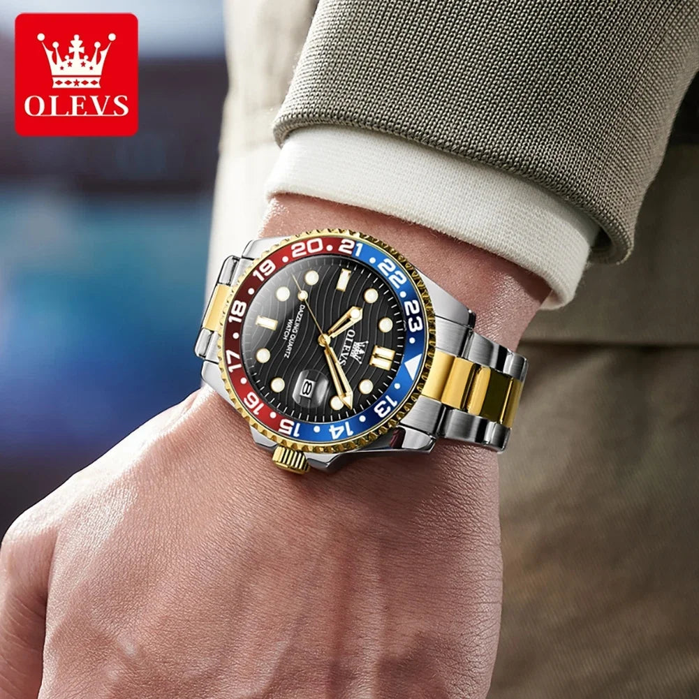 OLEVS 3610 Luxury Diving Series Colorful Bezel Fashion Original Quartz Watch